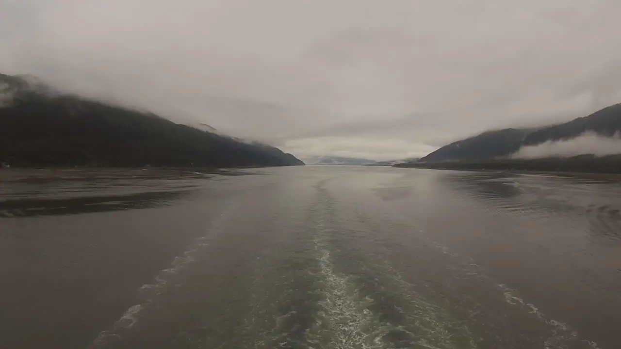 Cruise Ship wake in the Inland Passage in Alaska