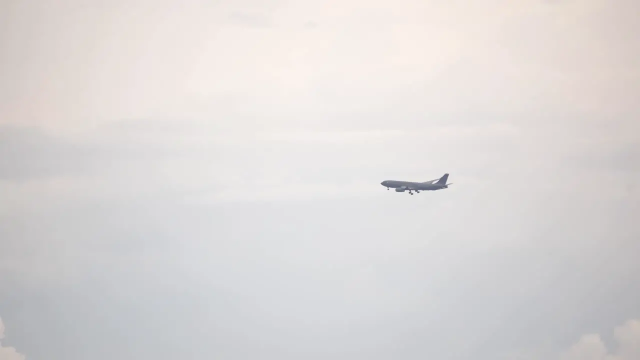 Unrecognized airplane flying on sky 