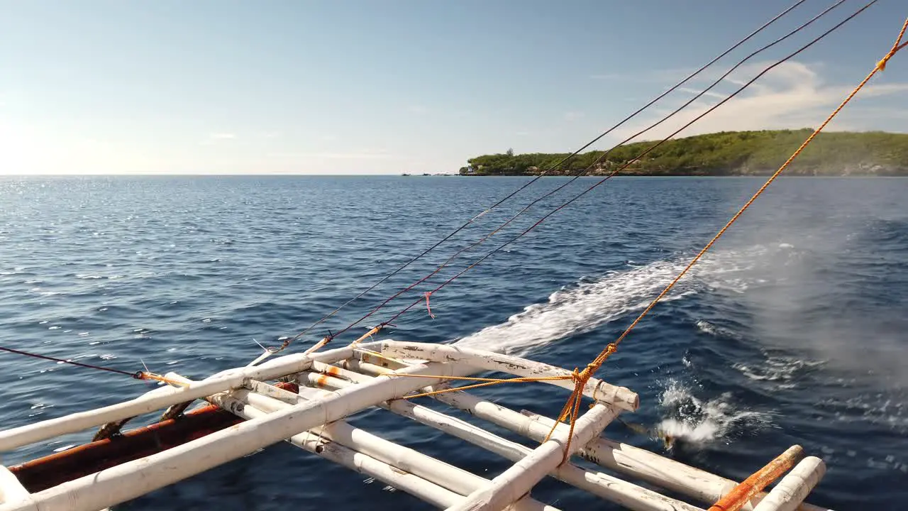 Passenger view on travel boat leaving island