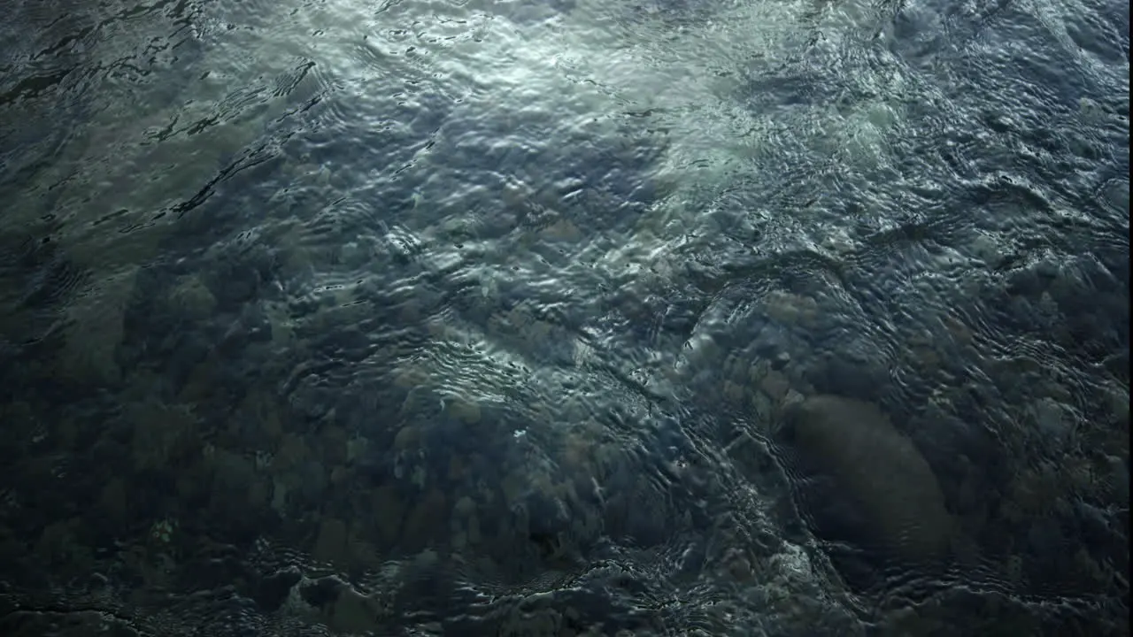 Clear water flowing over rocky bottom Mountain river running in riverbed