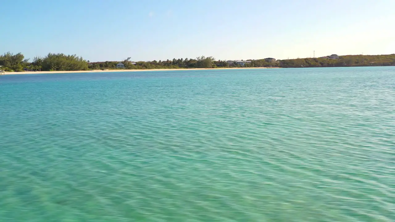 Drone toward the beach Profile Exuma Bahamas 4K UHD