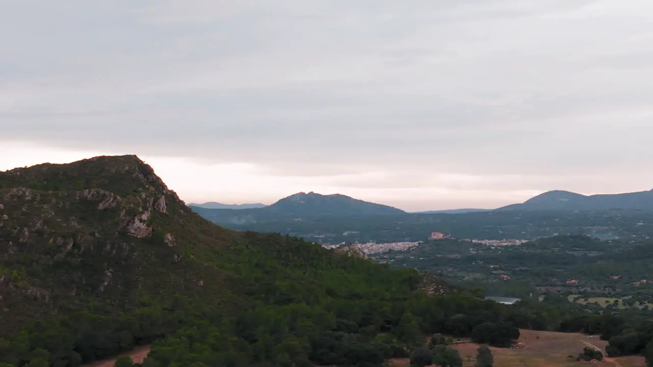 Panoramic View Of Top Edges Of Rocky Mountains In Majorca Spain