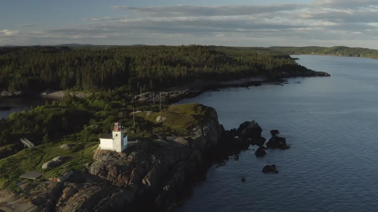 Push in on lighthouse land in background