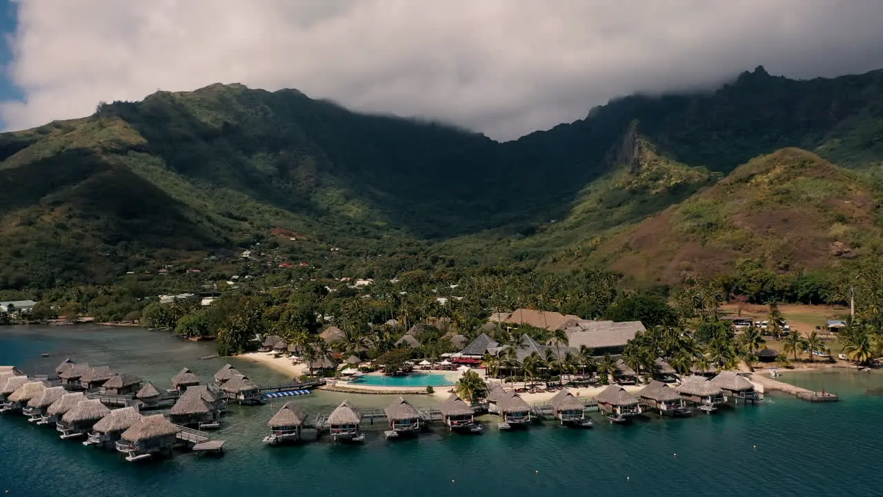 Tahiti Moorea island beach drone footage