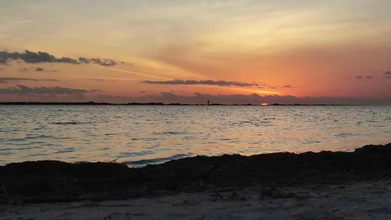 Sunset from ground level on the Dunedin Florida Causeway