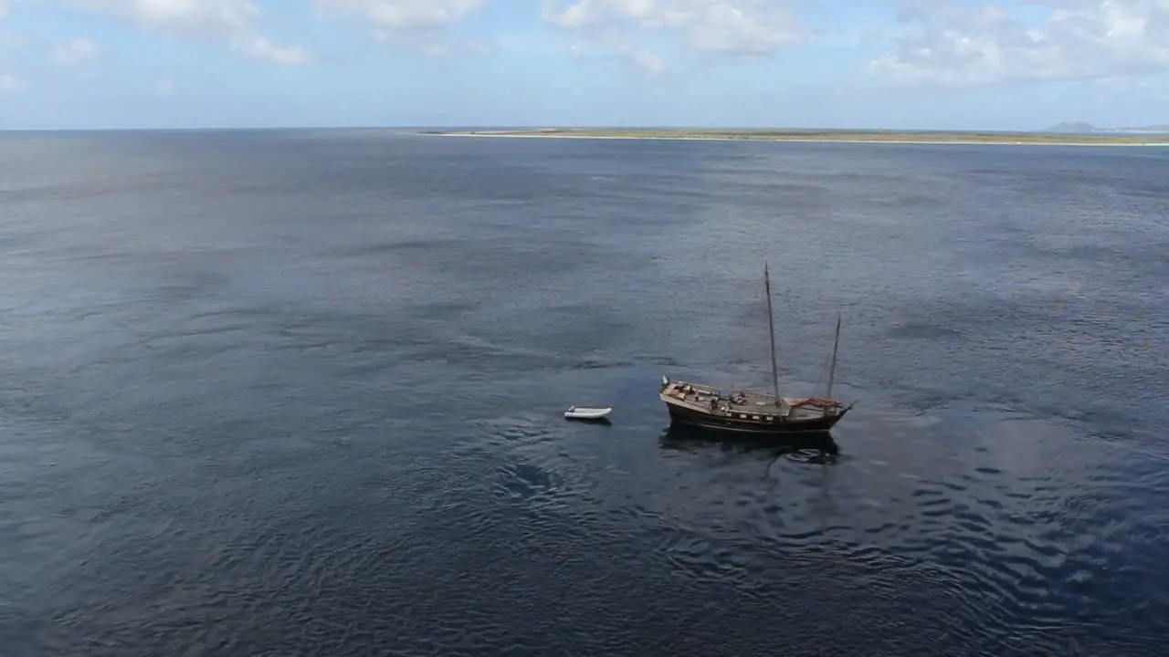 Sailing ship in the Bonaire lagoon