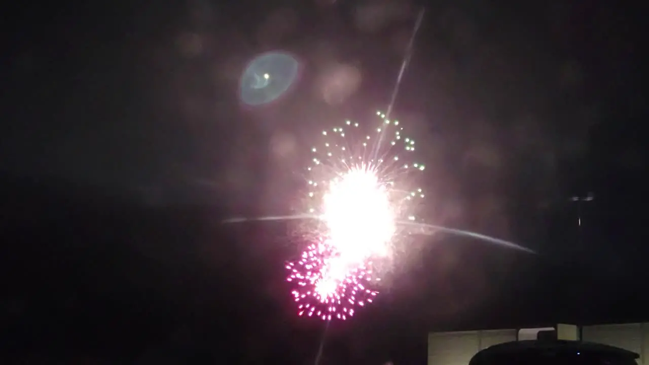 Low angle shot of firework in the sky during the night time