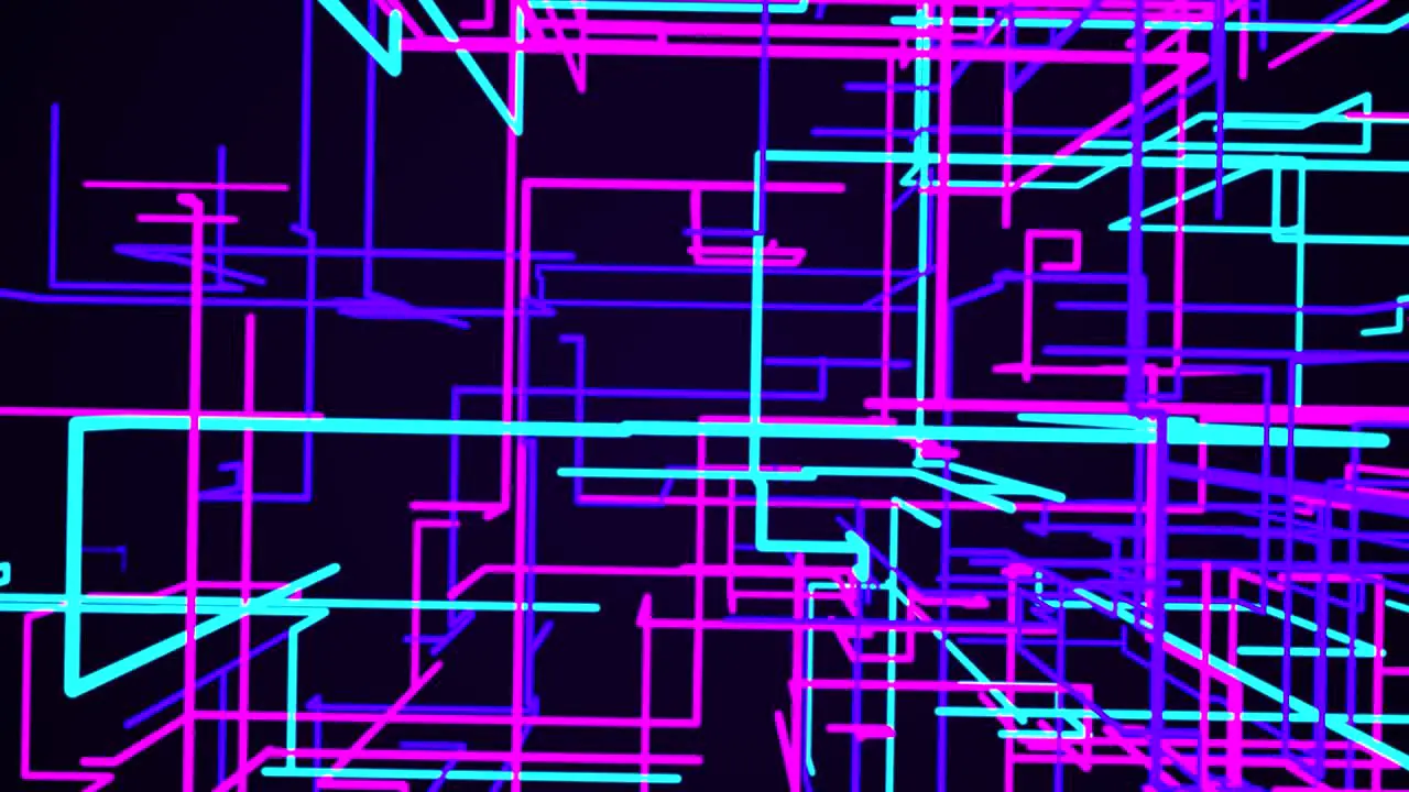 Colorful Neon Glowing Frames 4K Animation Particle Trails in Seamless Loops