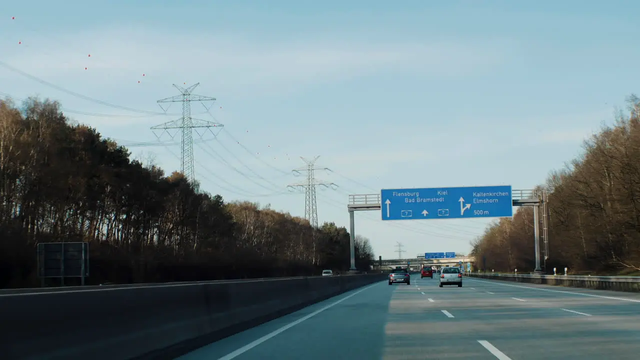 German Autobahn on beautiful day in spring