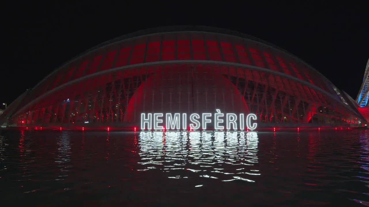 Valencia night scene with City of Arts and Sciences Hemisphere