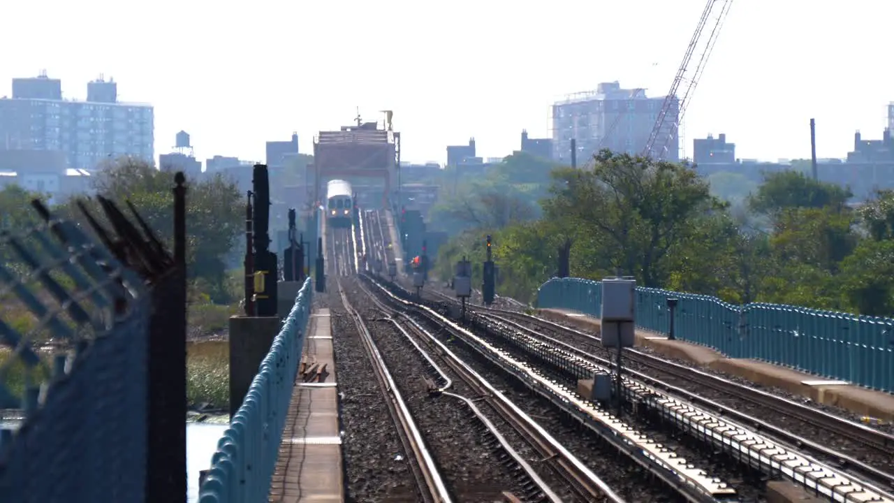 Train coming towards camera