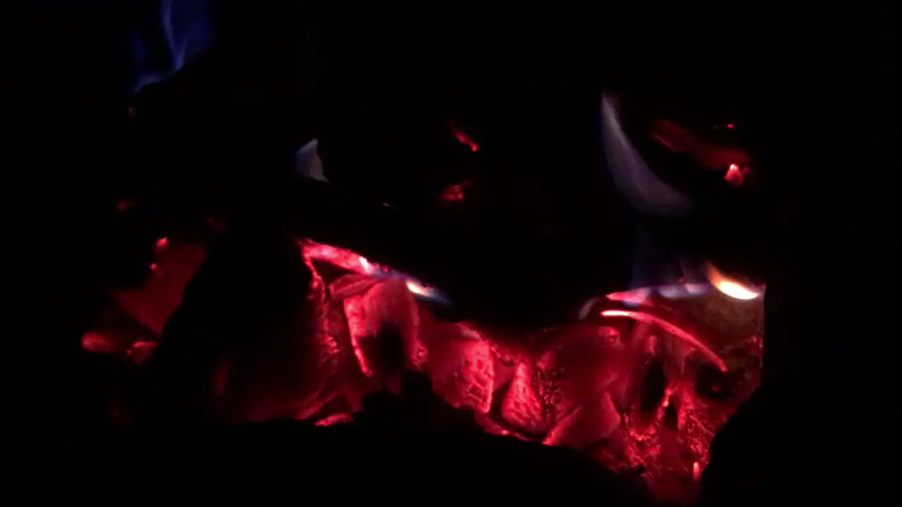 Beautiful Red Fire In Furnace Made With Bricks | Close Shot | Slow Motion