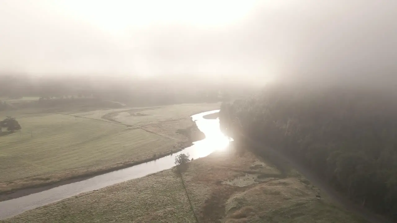 Flying over the River Dee a river in Aberdeenshire in Scotland