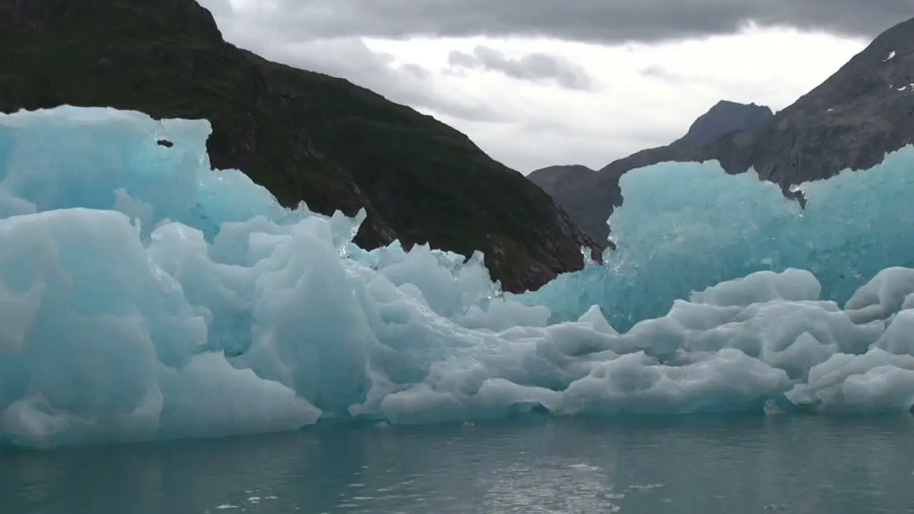 Greenland ice fjord blue iceberg