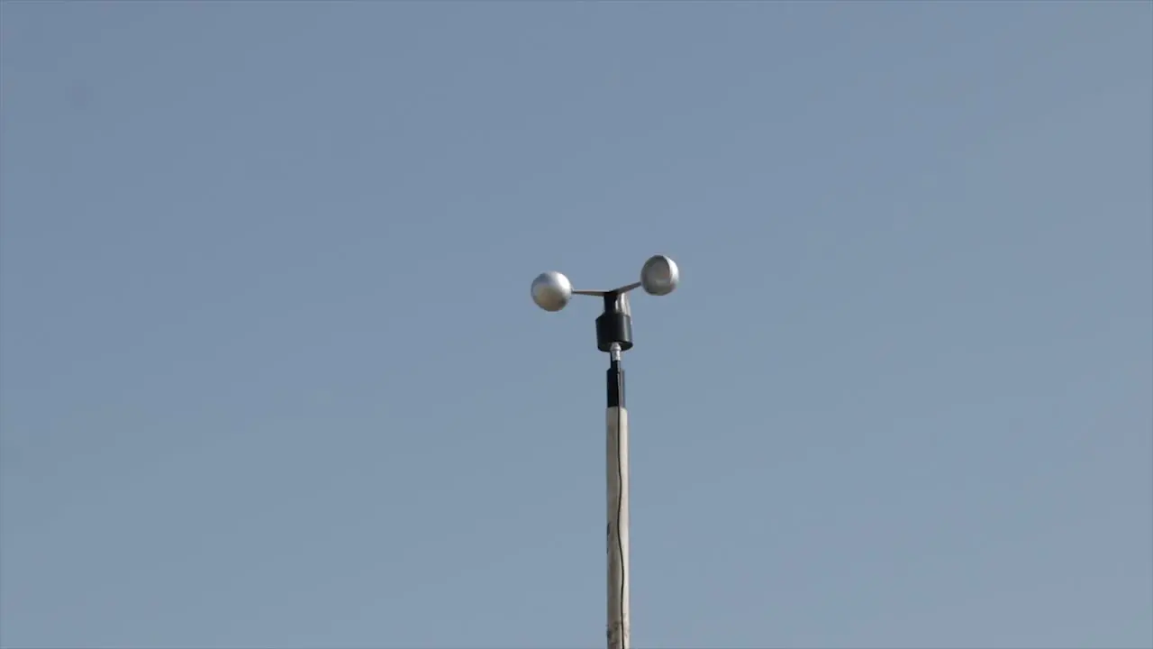 Anemometer spinning on the wind measuring the wind speed and direction