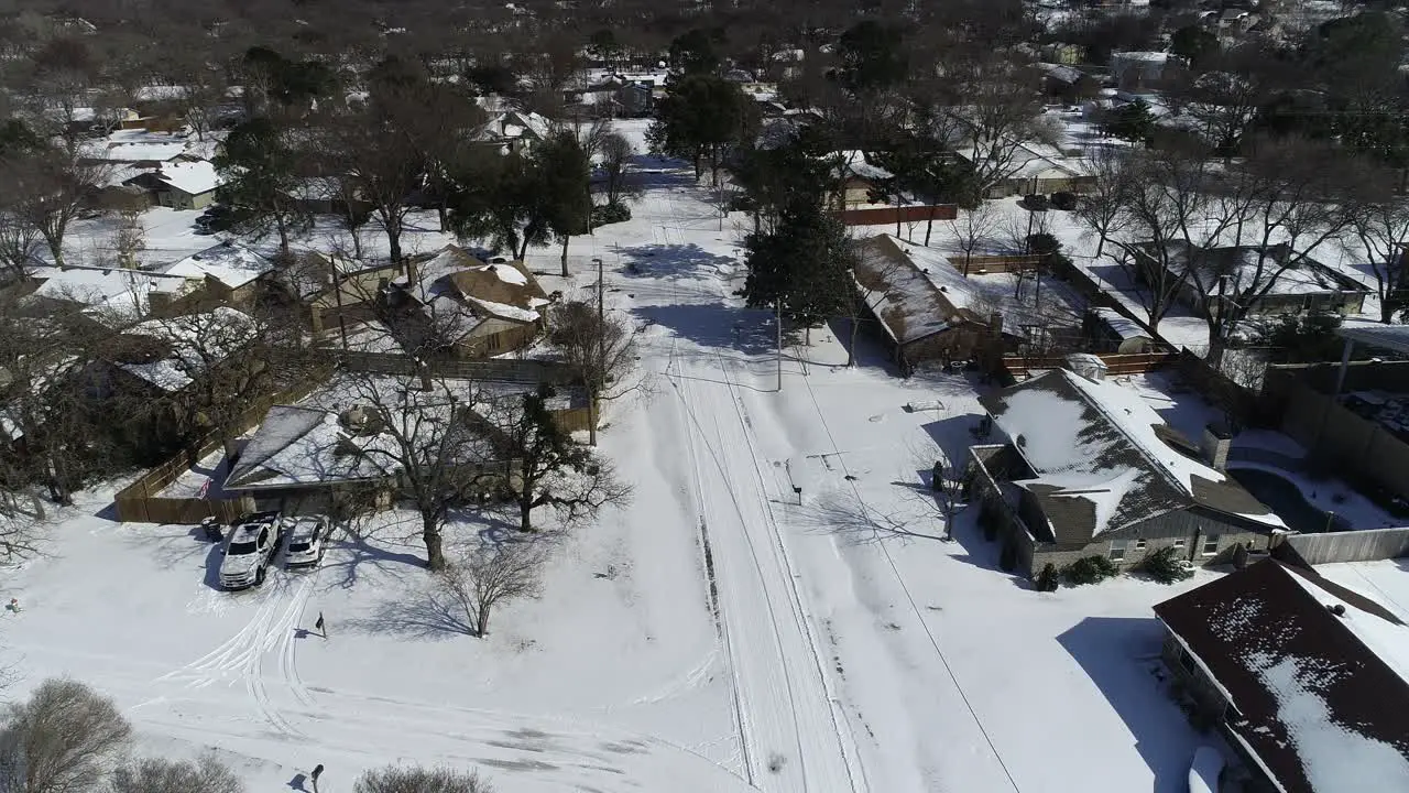 Aerial video of Highland Village Texas after polar vortex on February 17th