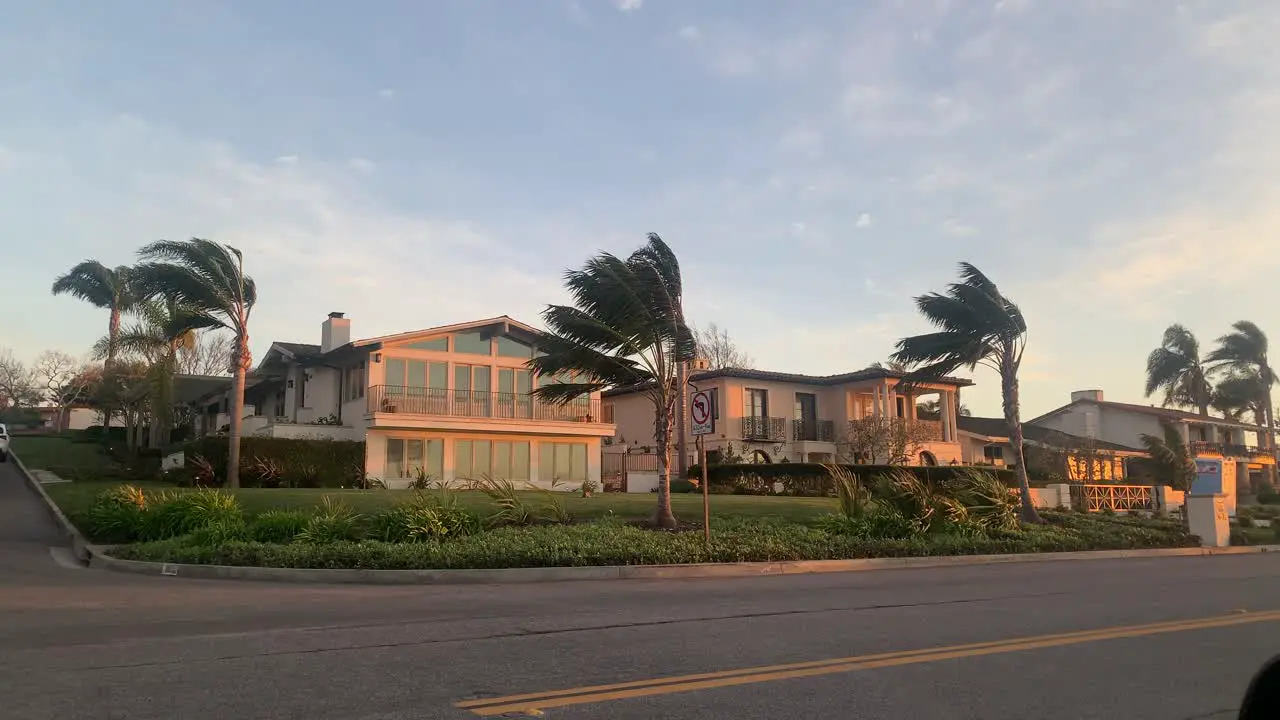 Wind storm by beach front homes