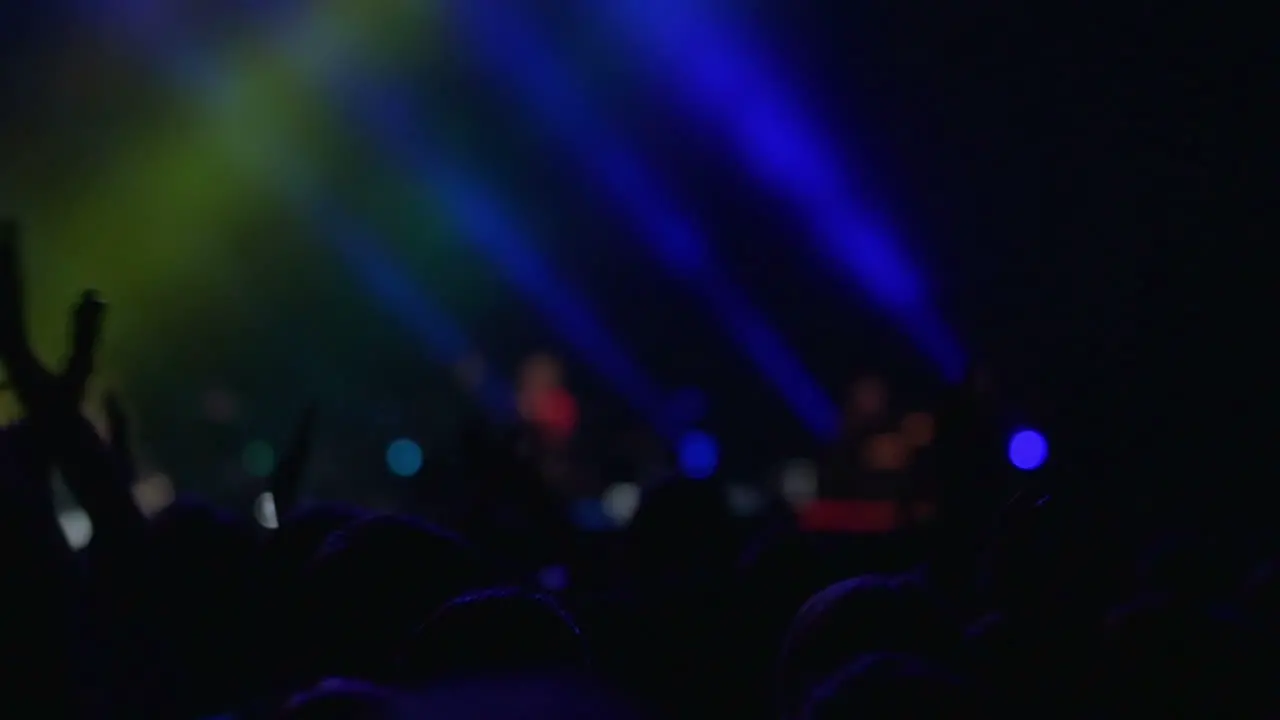 People clap their hands on night concert