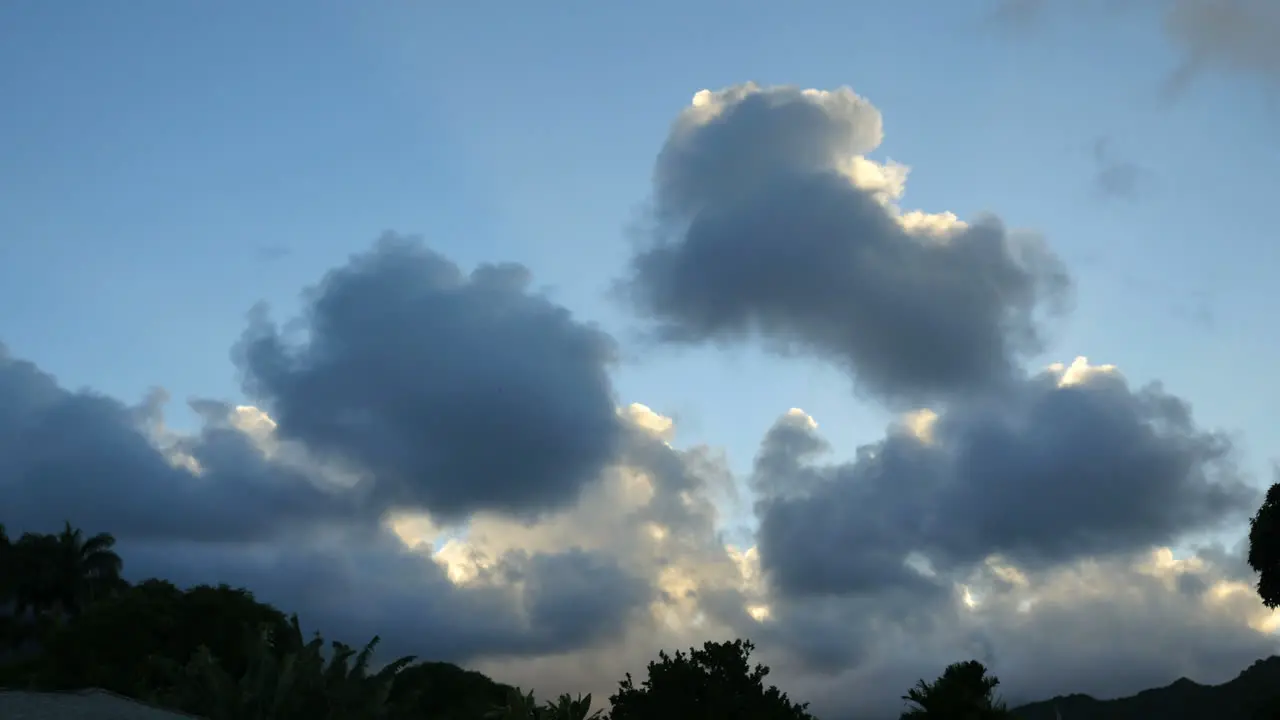 Oahu Clouds With Light And Shadow Time Lapse