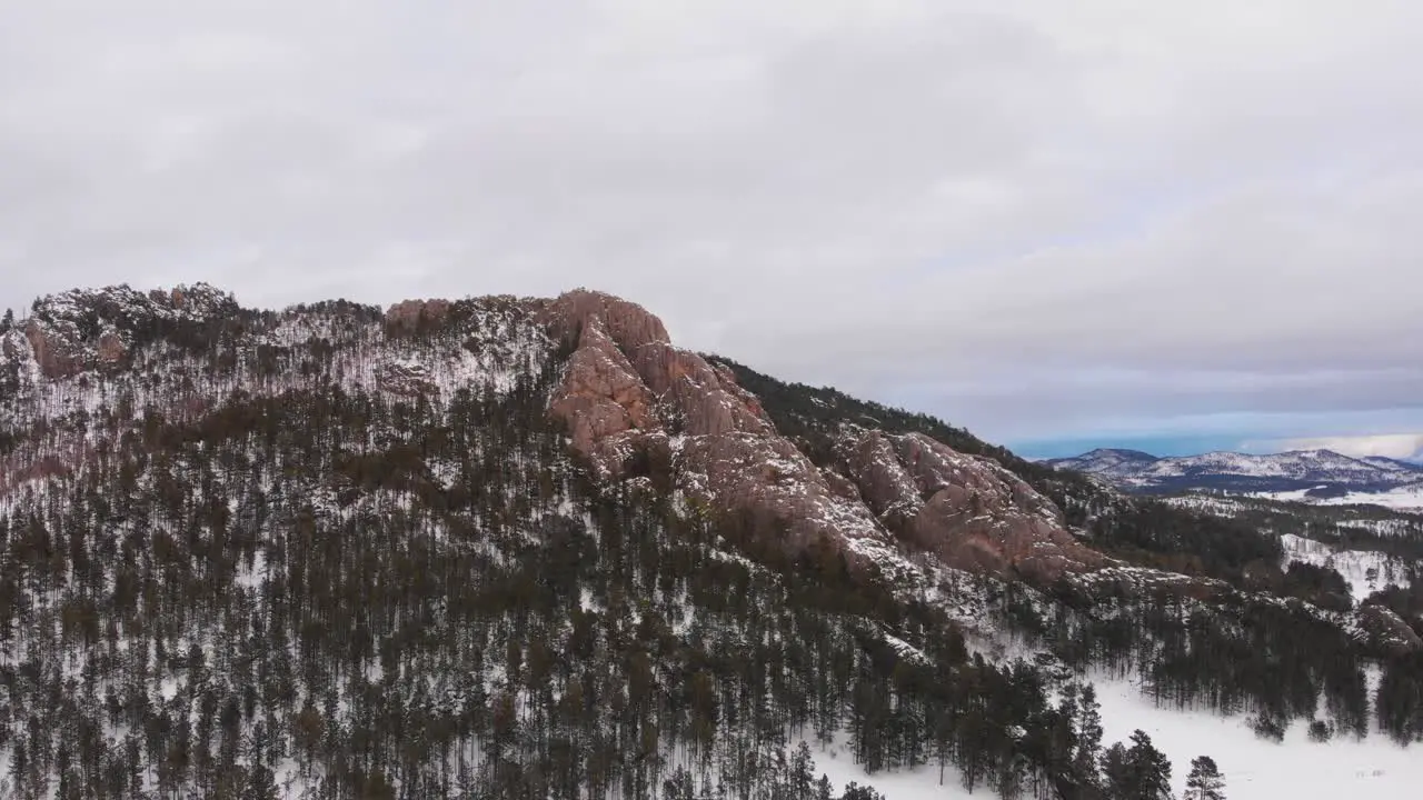 Aerial of the Black Hills in Snow