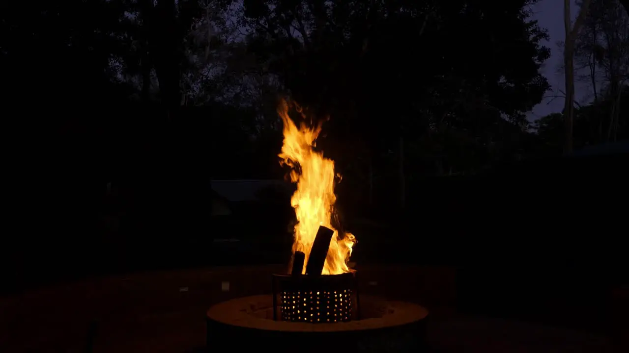 Close Shot Of Bonfire Out In Nature At Evening Time