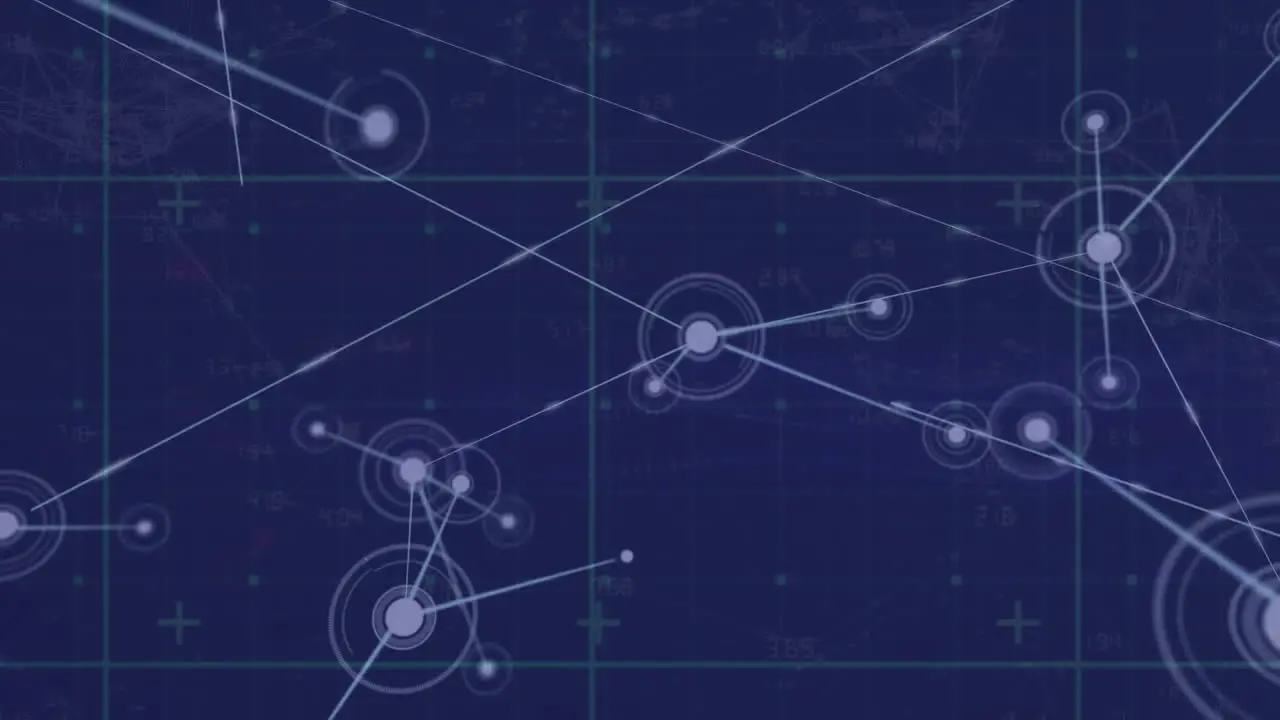 Animation of network of connections over shapes moving