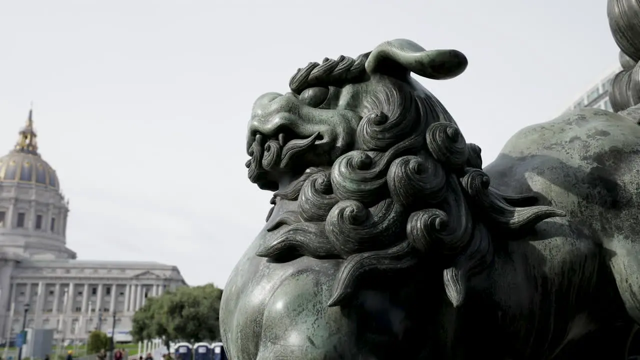 Gargoyle statue in front of museum in San Francisco