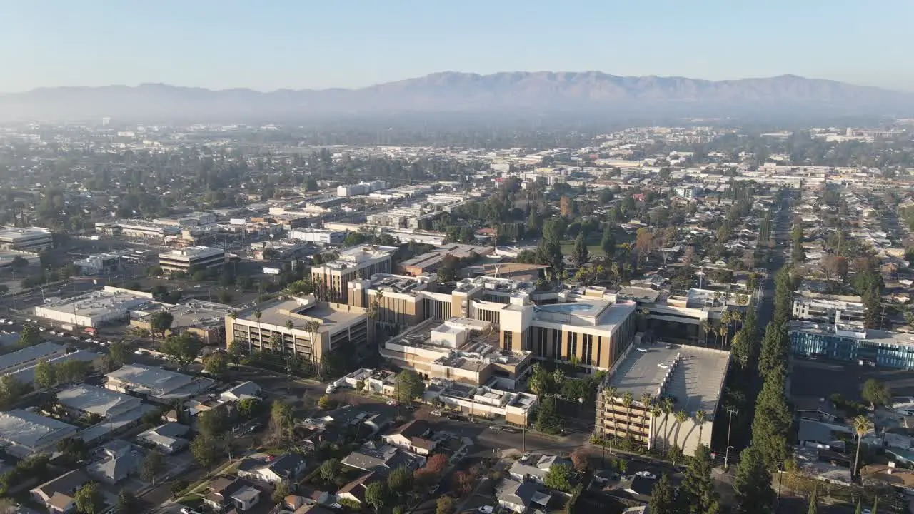 Large Hospital in a neighborhood