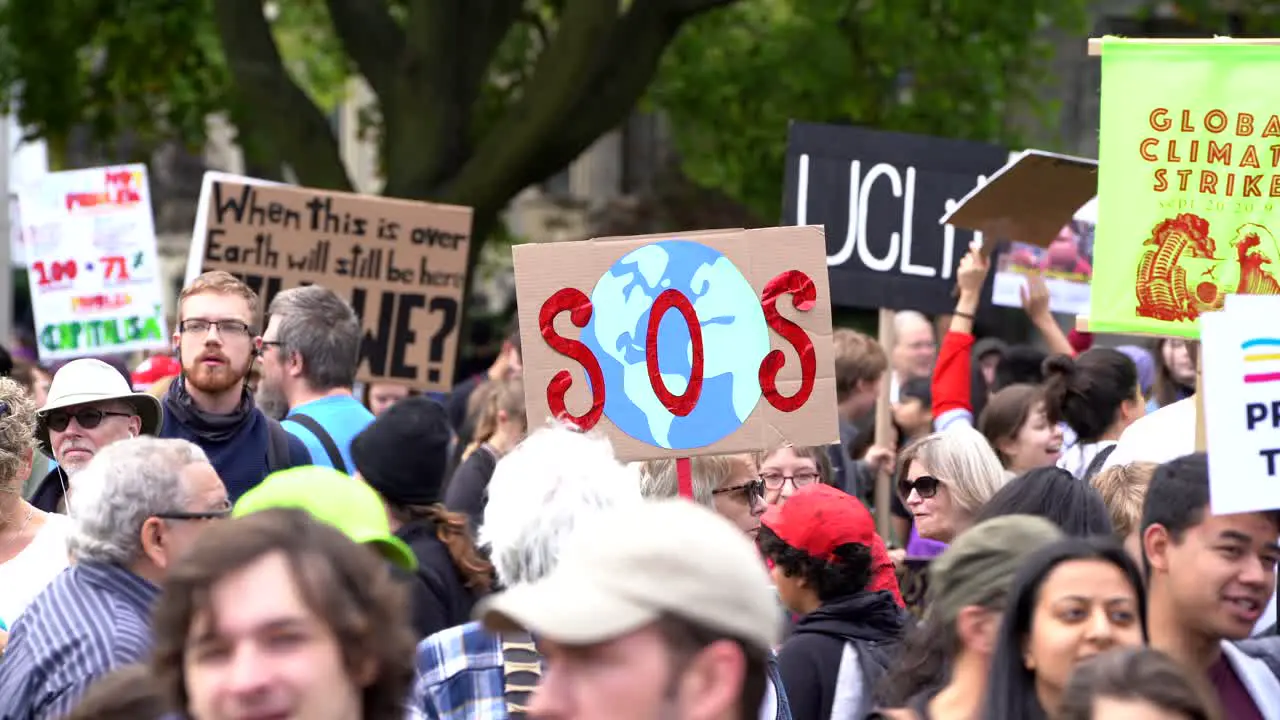 Global Climate Change March People with posters