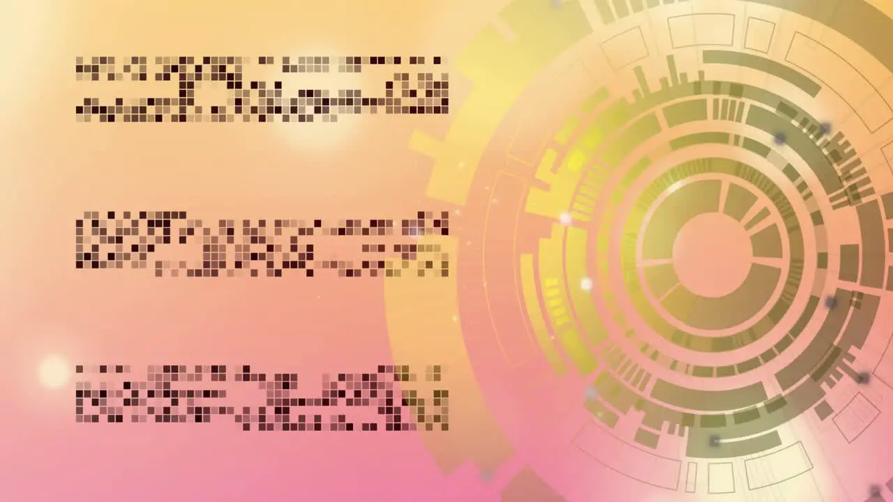 Animation of scope scanning and data processing on orange background