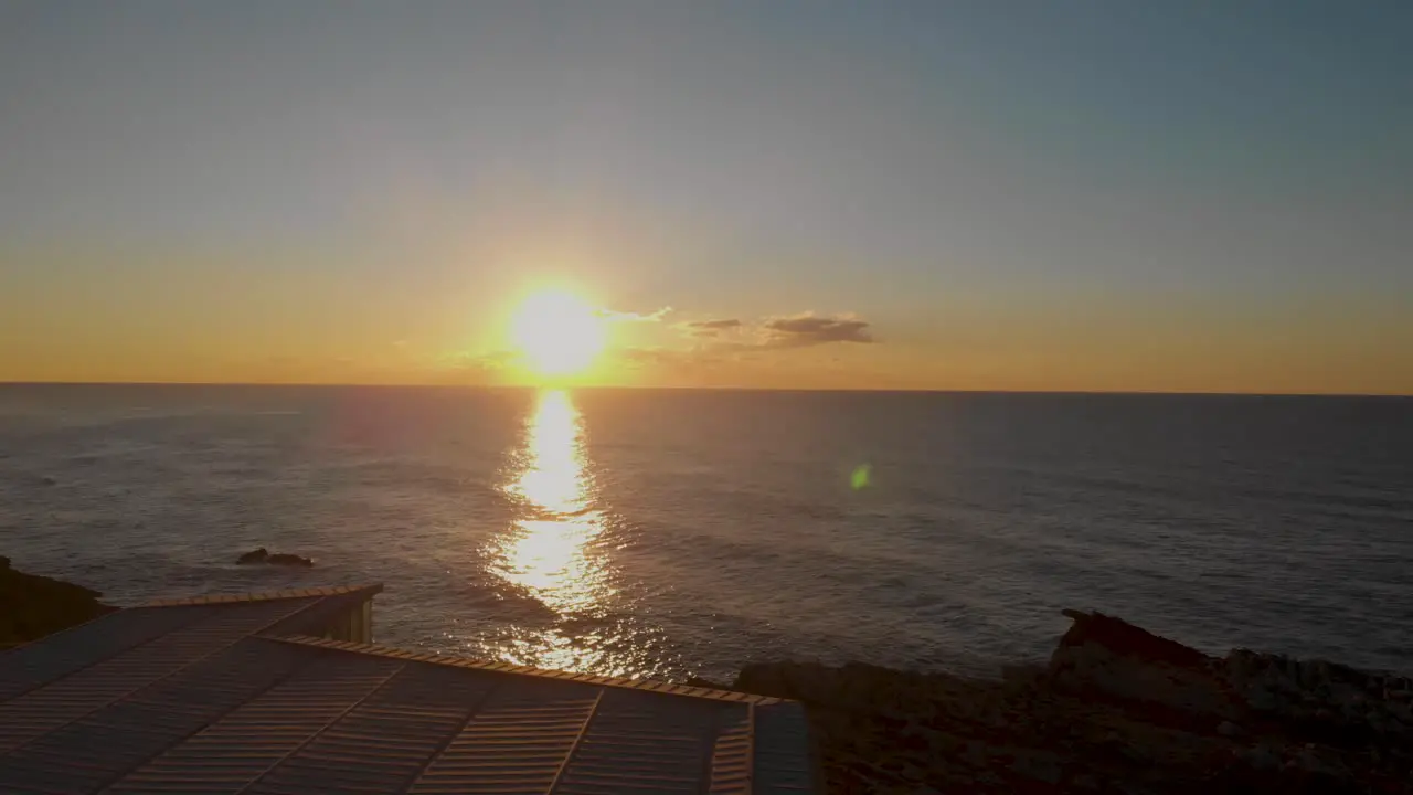 Beautiful sunset above the clouds in Guincho beach Cascais