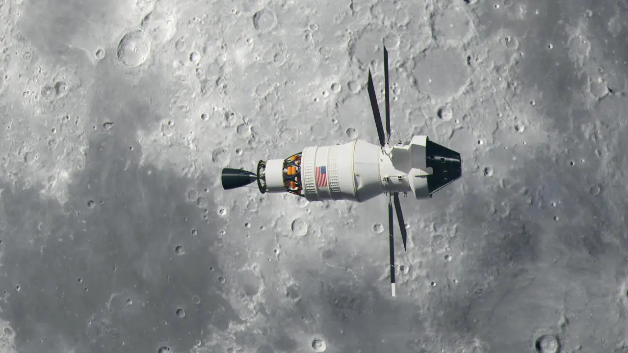 Orion Spaceship Orbiting the Moon