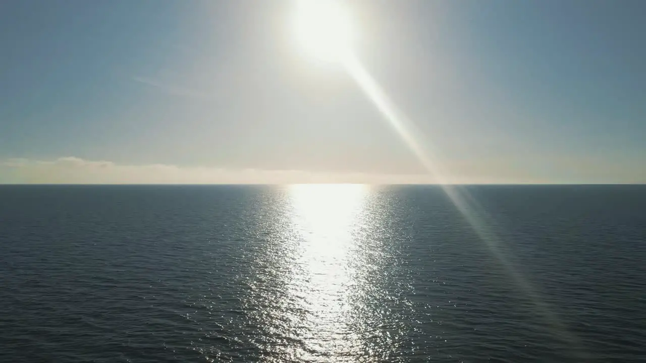 Aerial view of empty ocean on a clear day