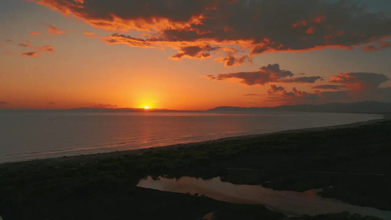 Maremma National Park beach panoramic evening sunset sky in Tuscany Italy