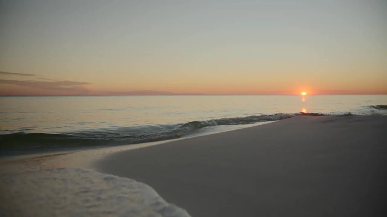 Ocean shore as the sun goes below the horizon-1