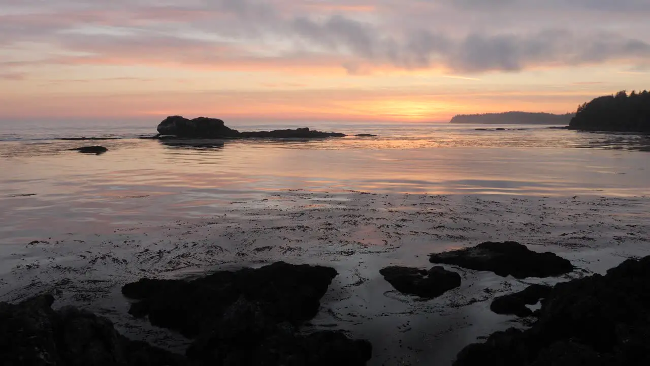 Slow motion sunset on the Pacific Ocean