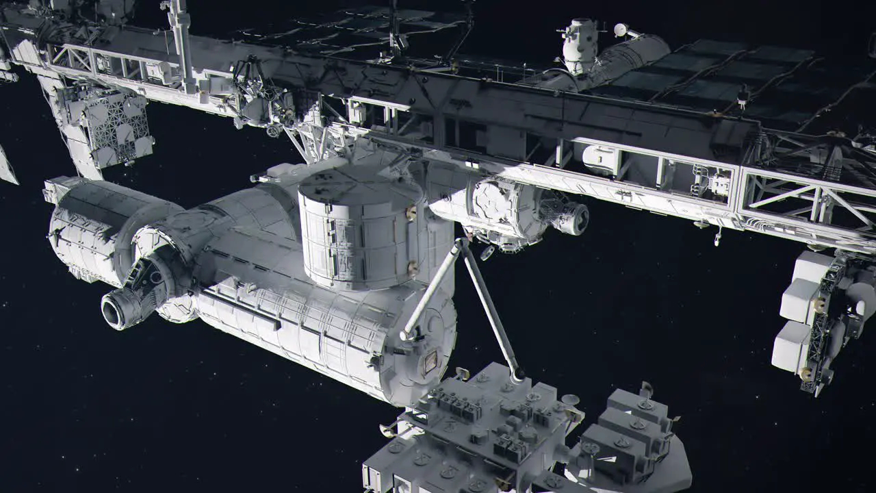 Medium Establishing Shot of the International Space Station