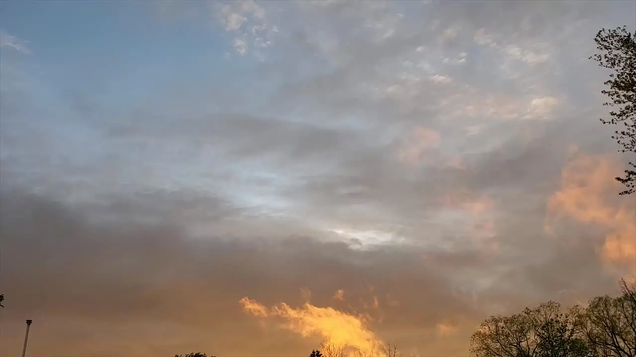 Time lapse of cloud movement during sunset