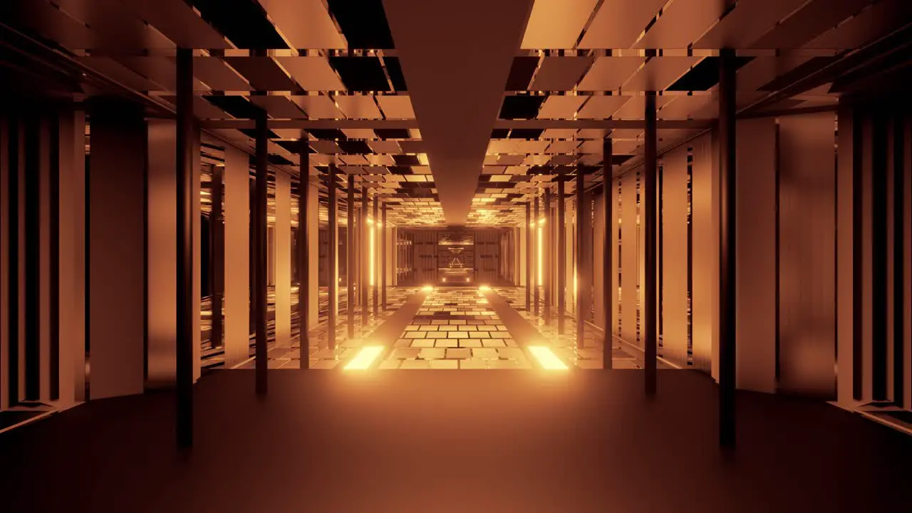 Vj loop of a golden and bronze corridor