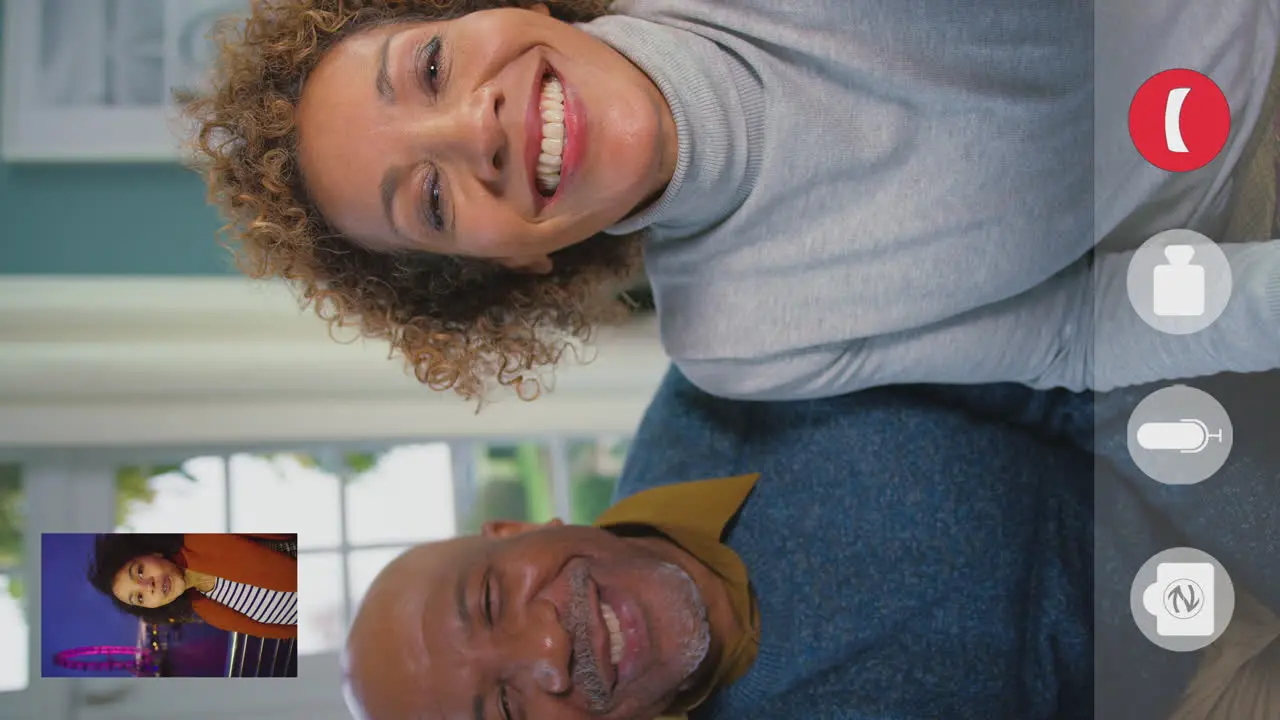 Vertical Video With Device Screen And Icons As Couple Make Video Call To Friend Visiting London Eye