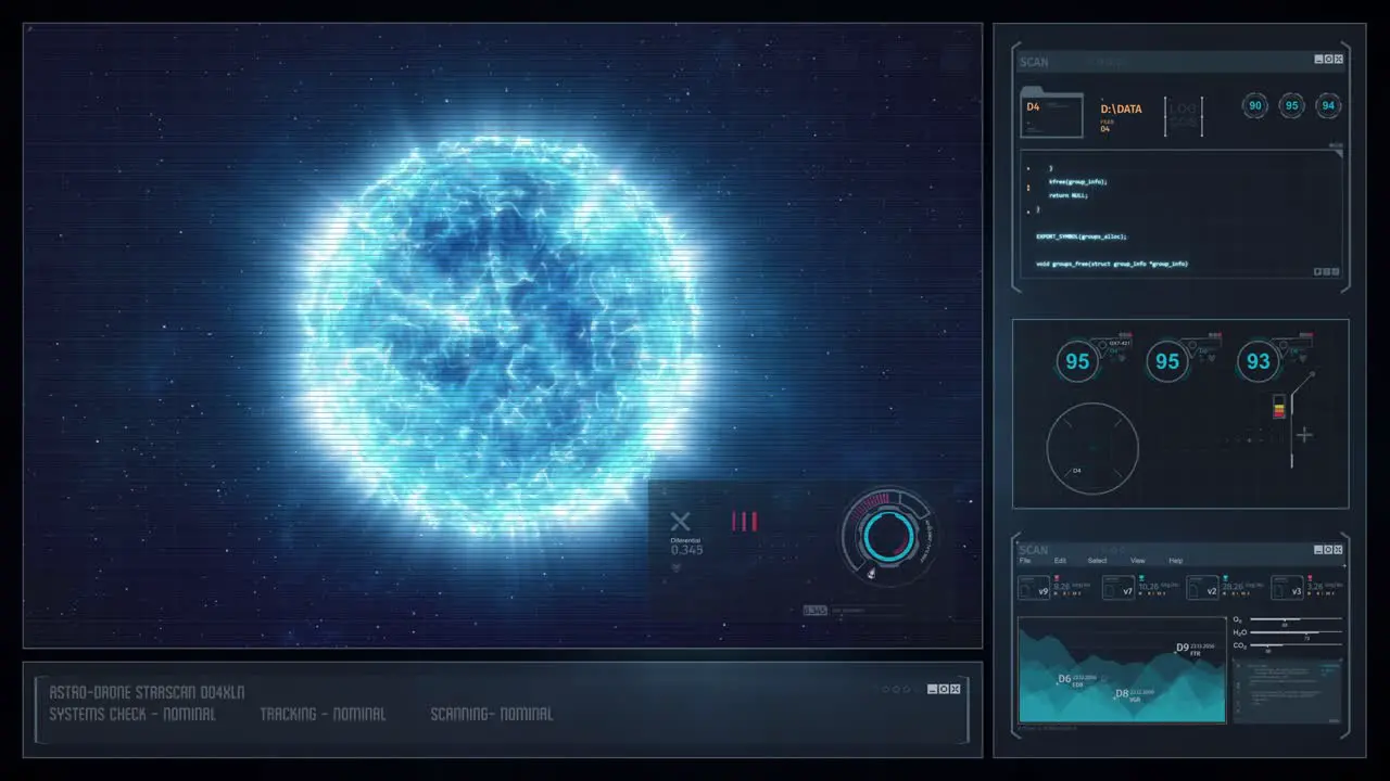 Digital Display Sci-Fi HUD Blue Star