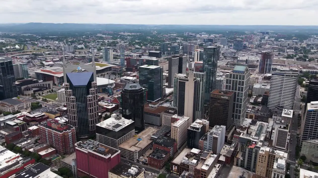 4K Aerial View of Downtown Nashville Tennessee