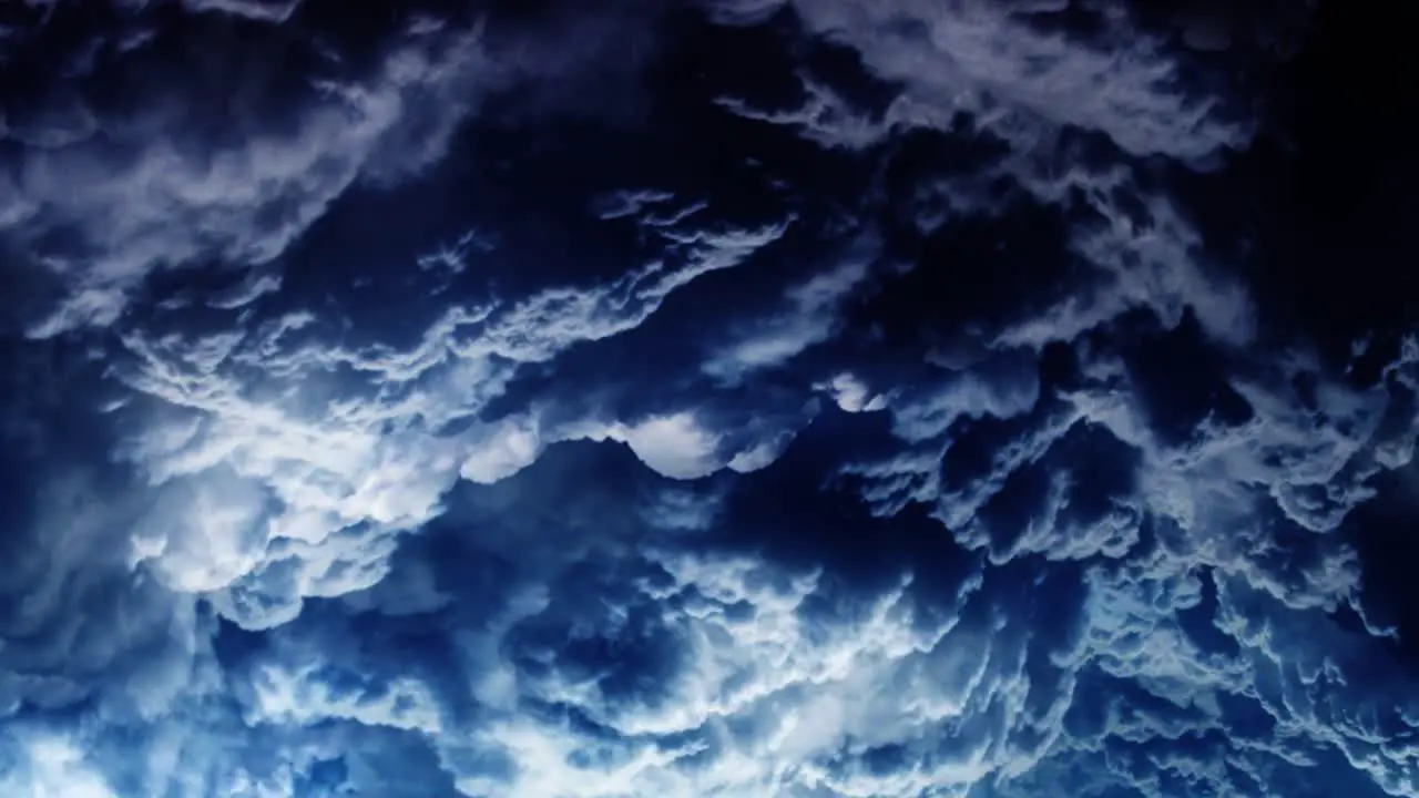 Thunderstorms occur inside a thick moving cumulus cloud