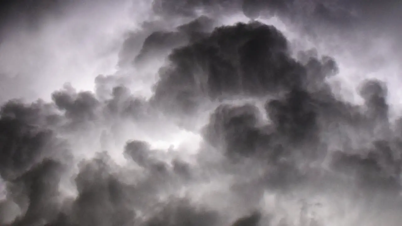 gray and black clouds and a thunderstorm that hit