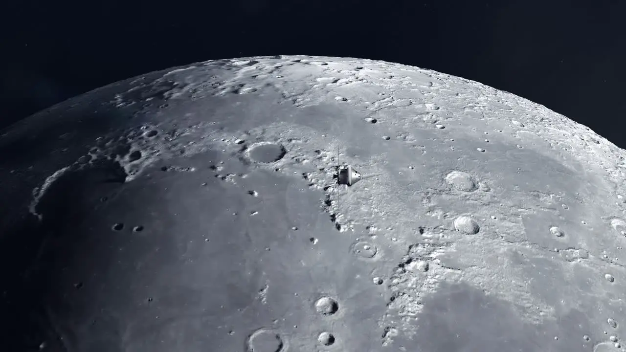 Orion Capsule Orbiting the Moon Long Shot