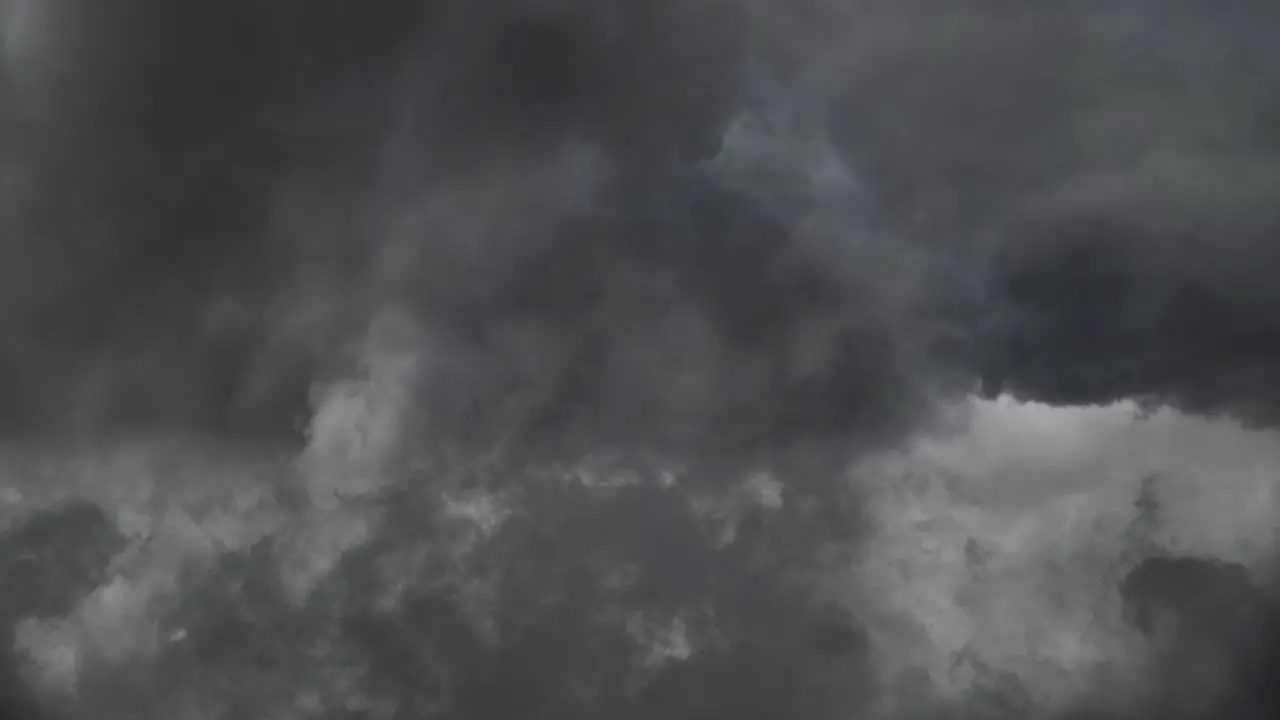 view of dark storm clouds and lightning bolts