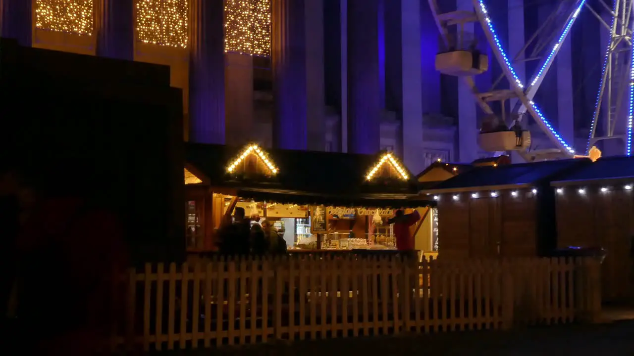 Liverpool Christmas illuminated market kiosks