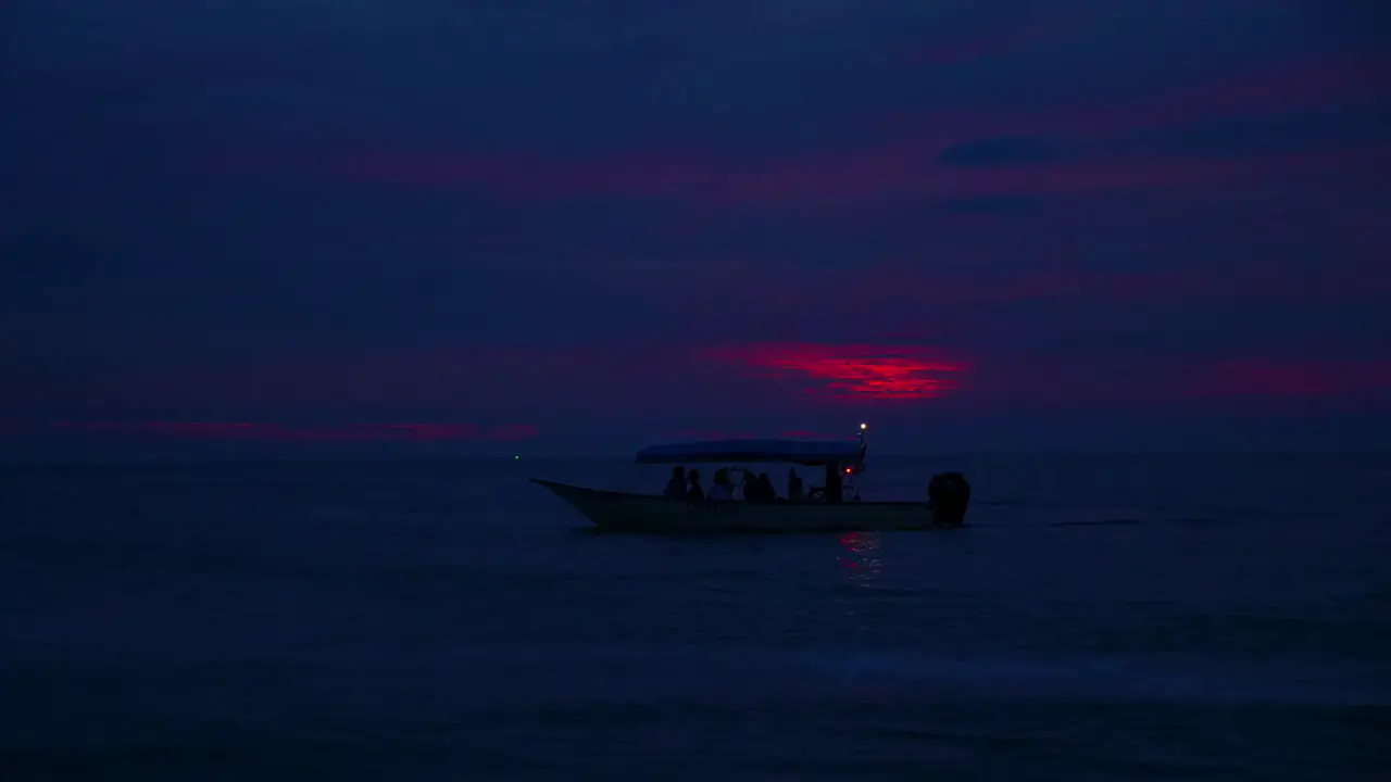 Returning boat during dawn