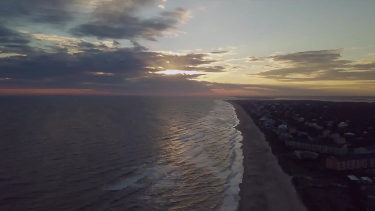 4K Drone Sunset Footage On The Beach