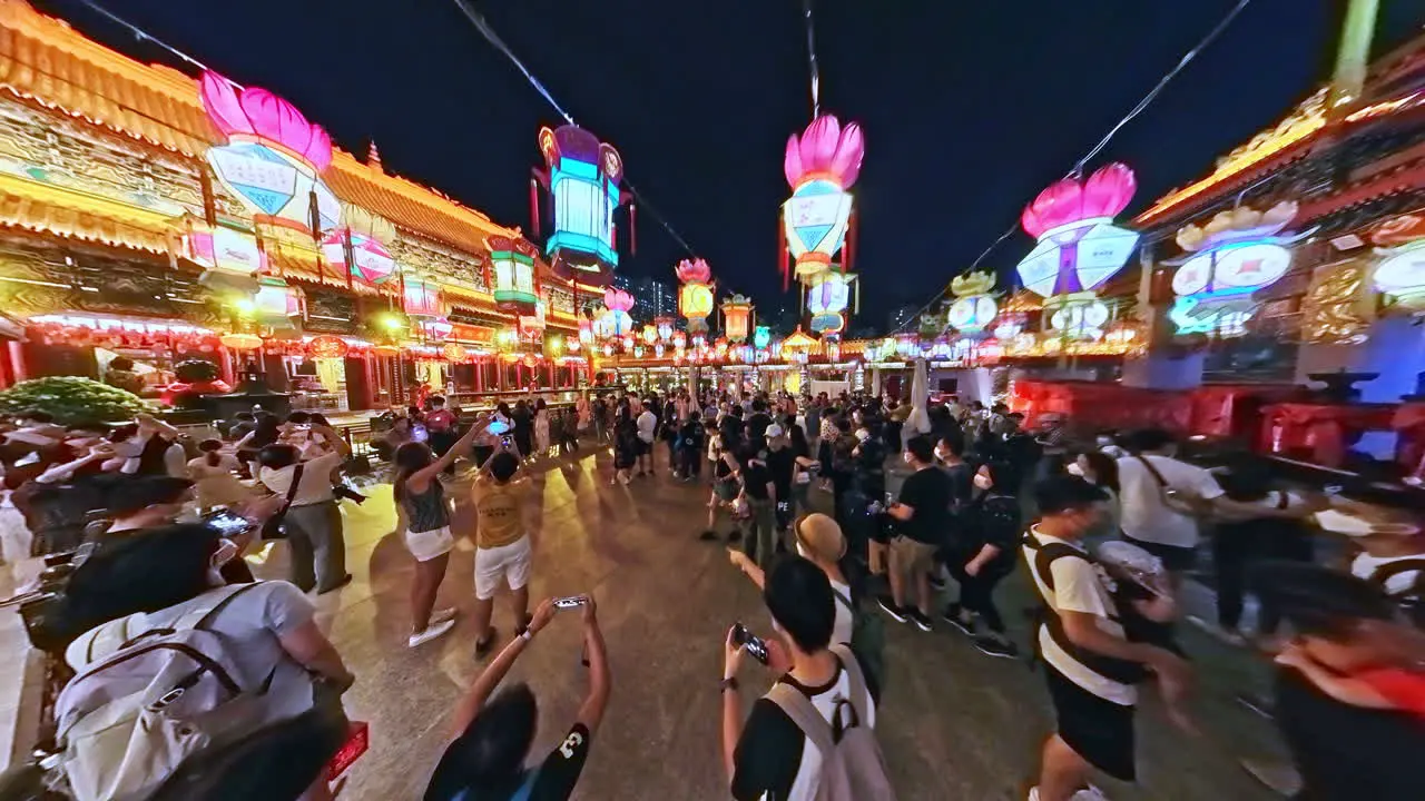 Crowded Wong Tai Sin Temple during Mooncake Festival Hong Kong